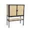 Hello Honey® 47" Boho Woven Rattan and Wood Cabinet with Doors, Shelf, and Interior Storage Compartments